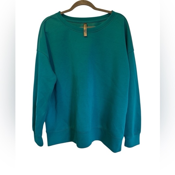 Mondetta teal green sweatshirts XL Scuba crewneck top - Picture 4 of 8